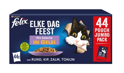 Felix "Every Day Feast" In Gelee-Mix-Box Thunfisch / Lachs / Rind / Huhn