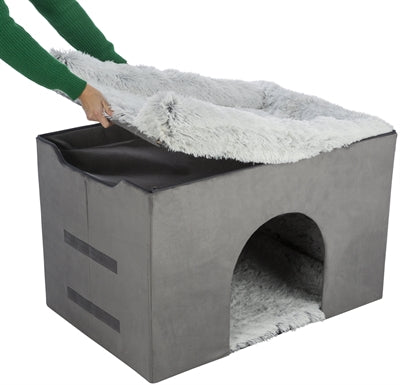 Trixie Korbhaus Harvey Mit Treppe Grau/Weiss
